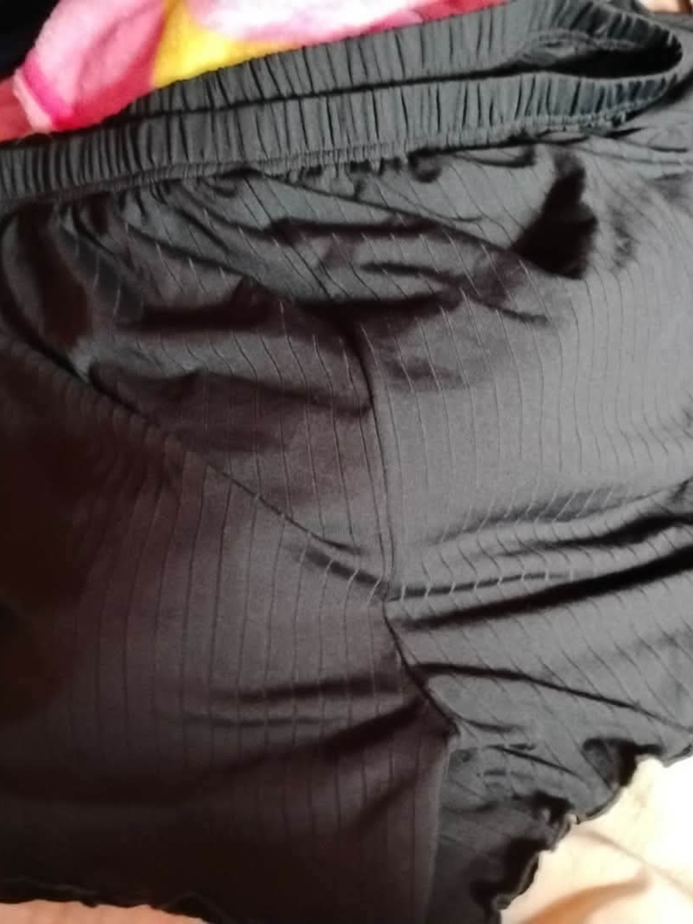 Plus Size Black Ribbed Lounge Shorts